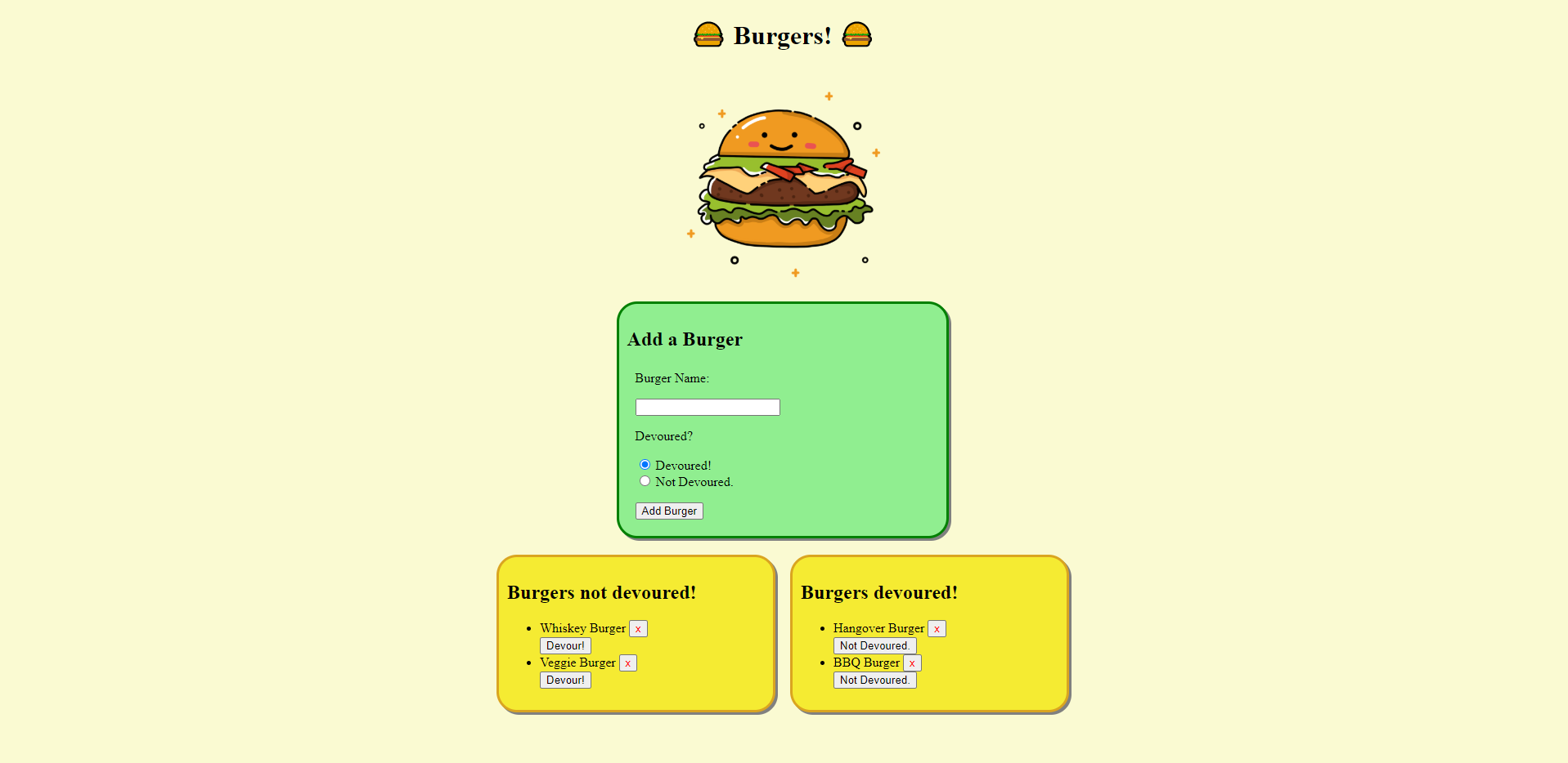 Burger App Screenshot