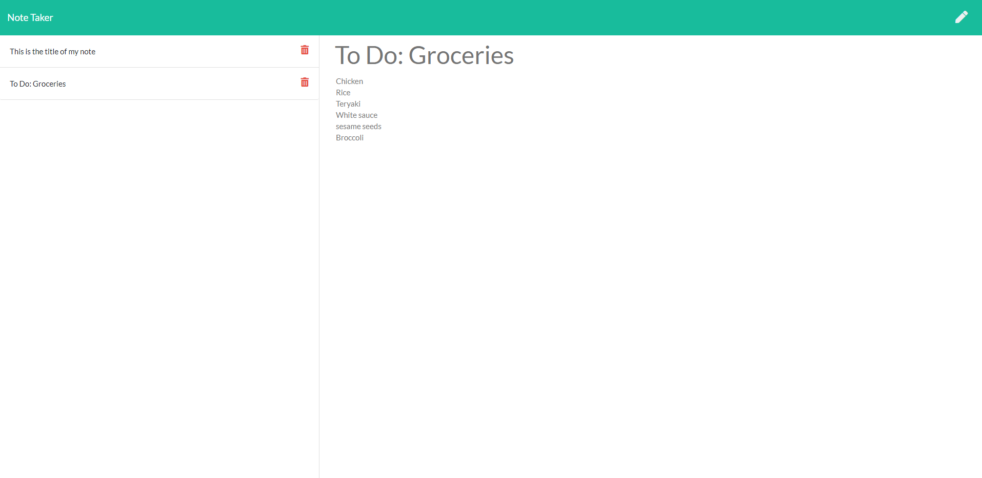 Note Taker Screenshot