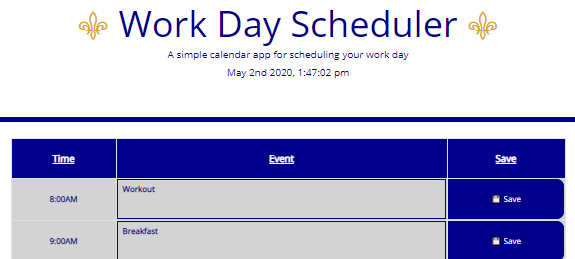 Workday Planner Screenshot